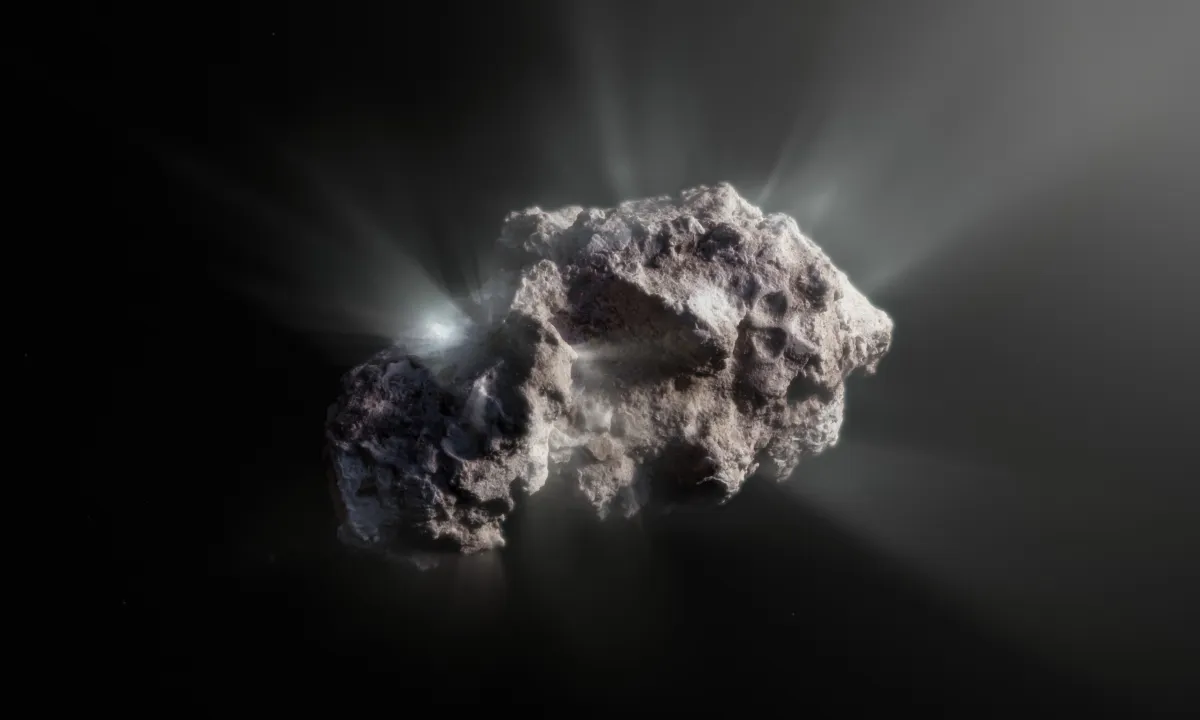 A Wobbling Jet from an Interstellar Comet
